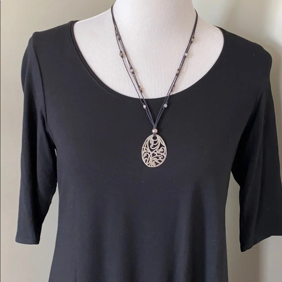 {Eileen Fisher} Black Tunic, like new Sz Small - Picture 2 of 6